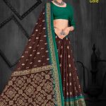 Madurai Gold Cotton Saree in Brown and Dark Green with Wonderful Design