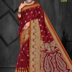 Madurai Gold Cotton Saree in Maroon and Dull Cream with Wonderful Design