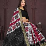 Hyko Puram Cotton Saree in White and Black with Unique Design