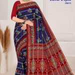 MODI YOJNA VOL-1 Cotton Saree in Navy Blue and Dark Red with Elegance Design