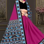 Choice of Orissa No. 2 cotton saree in pink and black with simple design