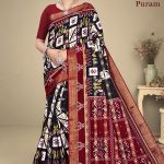 Hyko Puram Vol.02 Cotton Saree in Black and Red with Premium Design