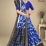 Hyko Puram Vol.02 Cotton Saree in Blue and Black with Premium Design