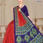 MODI YOJNA VOL-2 Cotton Saree in Red and Navy Blue with Awesome Design