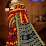 MAHA RUDRAKSH Cotton Saree in Red and Black with Authentic Design