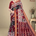 Hyko Puram Vol.02 Cotton Saree in Black, White & Maroon with Premium Design