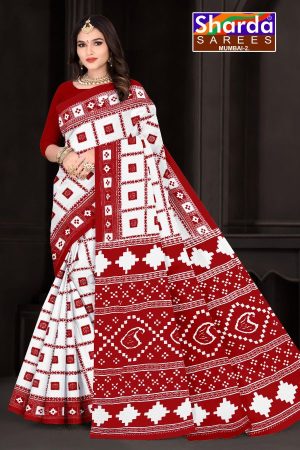 I Love You Orissa White Red Cotton Saree with Fabulous Design