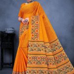 Sakhi Saheli Cotton Saree in Yellow Color with Simple and Unique Design