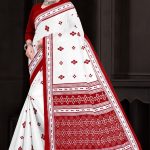 I Love You Orissa White Red Cotton Saree with Great Design