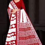 I Love You Orissa White Red Cotton Saree with Extraordinary Design