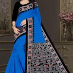 Choice of Orissa No. 2 cotton saree in blue and black with simple design