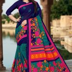 Tea Post Vol-2 Cotton Saree with Navy Blue and Pink – Stunning Bold Design