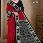 Jagadhatri Malai Cotton Saree with Hot Red and Black Premium Design