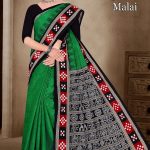 Jagadhatri Malai Cotton Saree with Green and Black Premium Design