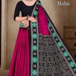 Jagadhatri Malai Cotton Saree with Pink and Black Premium Design