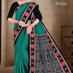 Jagadhatri Malai Cotton Saree with Ivory, Green, and Black Premium Design