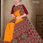 Jagadhatri Malai Cotton Saree with Yellow and Maroon Premium Design