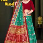 Sharda Paisa Wasool Vol-4 Cotton Saree in Peacock Green and Red with Floral Design