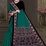 Choice of Orissa No. 2 cotton saree in light green and black with simple design