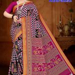 MAHA RUDRAKSH Cotton Saree in Pink and Black with Authentic Design