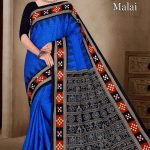 Jagadhatri Malai Cotton Saree with Blue and Black Premium Design