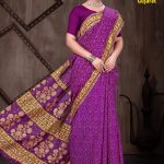 Jewel of Gujarat Cotton Saree with Purple and Golden Super Design