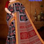 MAHA RUDRAKSH Cotton Saree in Black and Red with Authentic Design