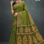 Heena Malai Cotton Saree in Green and Cream Color with Luxury Design