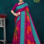 Beauty of Arunachal Pradesh Saree in pink with contrasting blue border