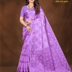 Boyanika Slate Blue Saree with Rich Pallu