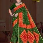 Chikan Kari Gold Saree in Olive Green with Traditional Embroidery