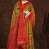 Fancy Lady Silky Yellow Saree with Floral Design
