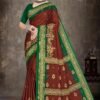 Gulshan Beauty Brown Saree with Dark Green Blouse