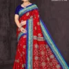 Traditional Bikaneri pink and scarlet silk saree – Scarlet Royale Edition by Sharda Sarees.