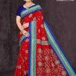 Traditional Bikaneri pink and scarlet silk saree – Scarlet Royale Edition by Sharda Sarees.