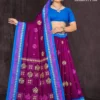 Royal purple saree with elegant leaf motifs – Mystic Vines by Sharda Sarees