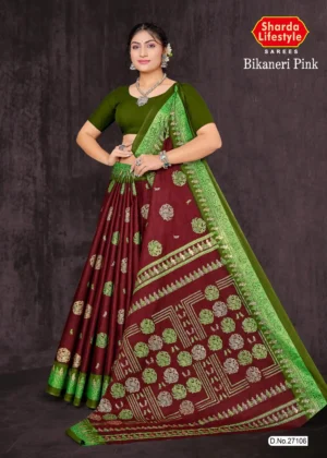 Earthy brown silk saree with traditional weaving – Earthbound Elegance by Sharda Sarees