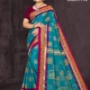 Cyan blue silk saree with soft weaving and traditional elegance – Mystic Cyan Grace by Sharda Sarees