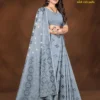 Elegant silver-grey silk saree with intricate Boyanika pallu – Silver Mist Edition by Sharda Sarees