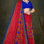 Calicut Flower Emerald Grace silk saree with traditional floral weaving in emerald green by Sharda Sarees