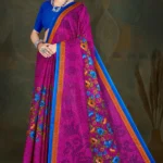 Calicut Flower Pearl Essence saree in soft pearl shade with floral weave – Sharda Sarees
