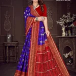 Israel Gold Red and Purple Saree with Rich Golden Border from Sharda Sarees