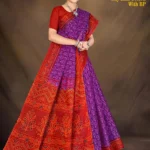 Sky Line Cotton Saree with BP in red and purple by Sharda Lifestyle – D.No.29502