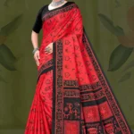 Chef Master Designer Saree in Rani Pink and Black Tribal Print