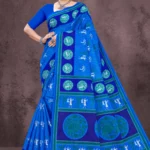 Colours Varli Malai Designer Saree in Royal Blue Tribal Print