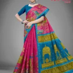 Digital Fashion Vol 03 Pink Lagoon Saree by Sharda Sarees featuring artistic digital print and festive detailing