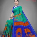 Digital Fashion Vol 03 Emerald Royal Saree by Sharda Sarees featuring artistic digital print and festive detailing