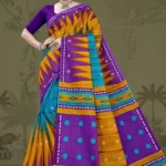 Hollywood Handloom Purple Teal Designer Saree by Sharda Sarees with traditional woven styling
