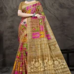 Indian Digital Glory Pink Traditional Saree by Sharda Sarees featuring artistic digital print and decorative heritage border