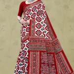 Jhansi Handloom Red White Designer Saree by Sharda Sarees with traditional woven styling